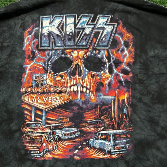 Kiss Landlocked in Vegas Heavy Metal Band Tie-Dye LS Shirt Size 3XL - Picture 2 of 5